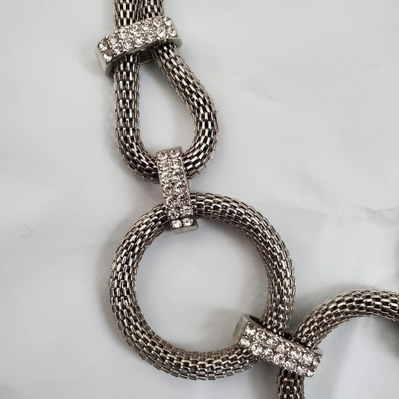 Women's New York & Company Silver 3 Ring Statement Necklace - Picture 8 of 12